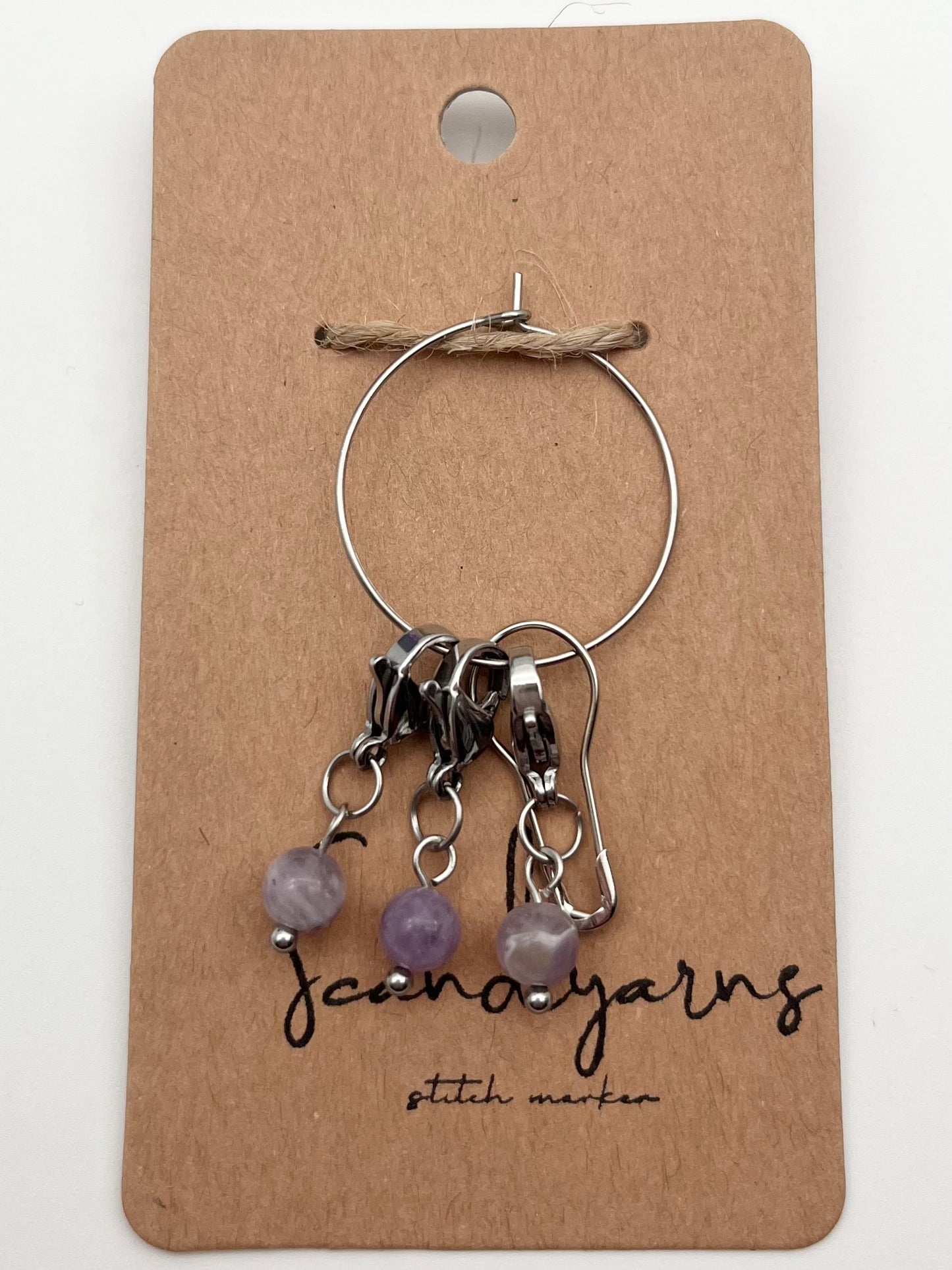 Amethyst mit Karabiner 3er Set Silber