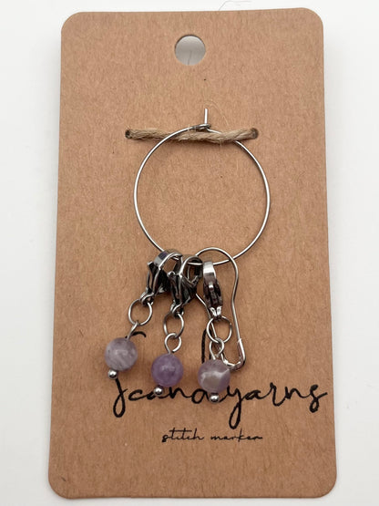 Amethyst mit Karabiner 3er Set Silber