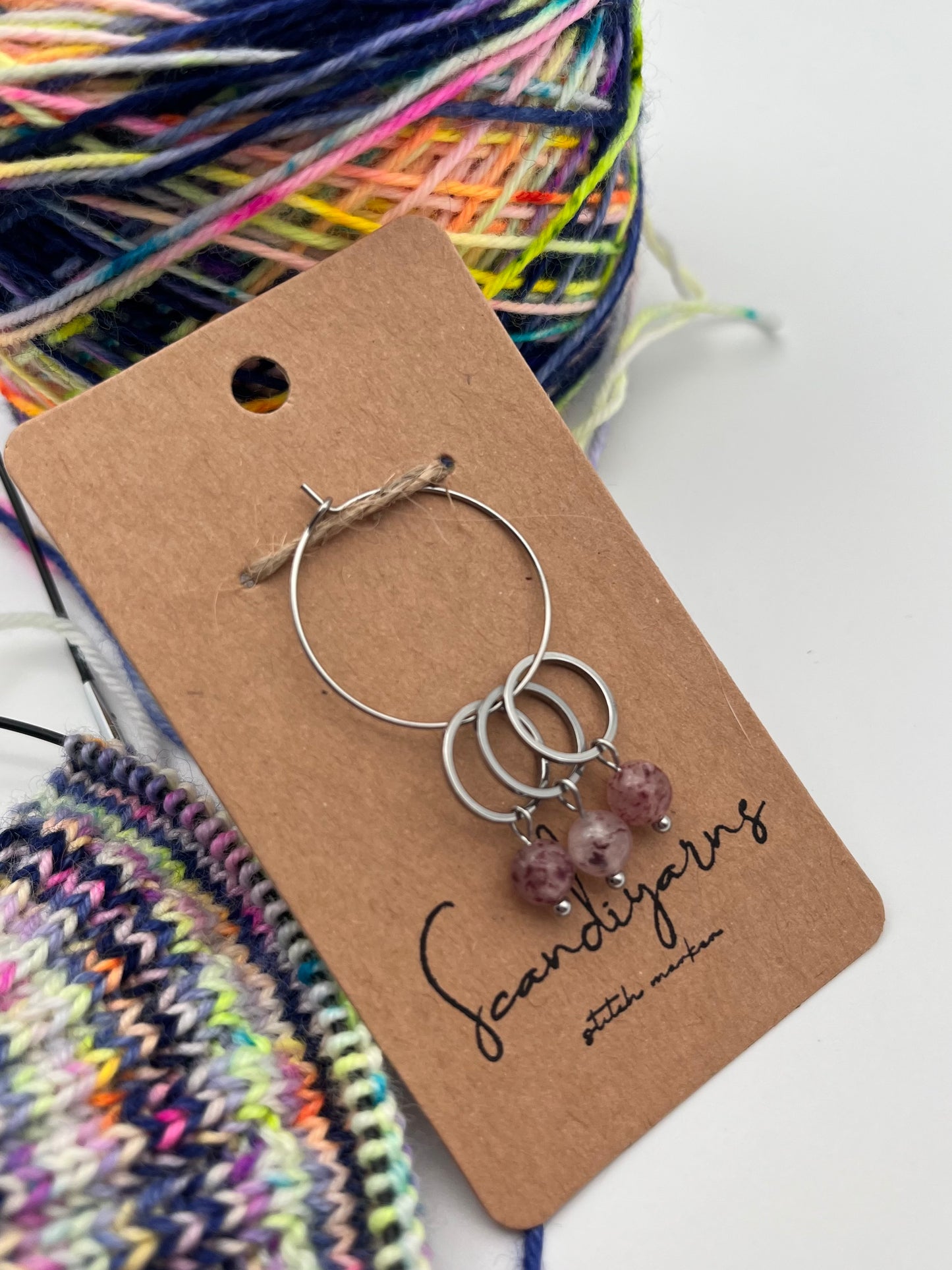 Erdbeerquarz mit kleinem Ring 3er Set Silber