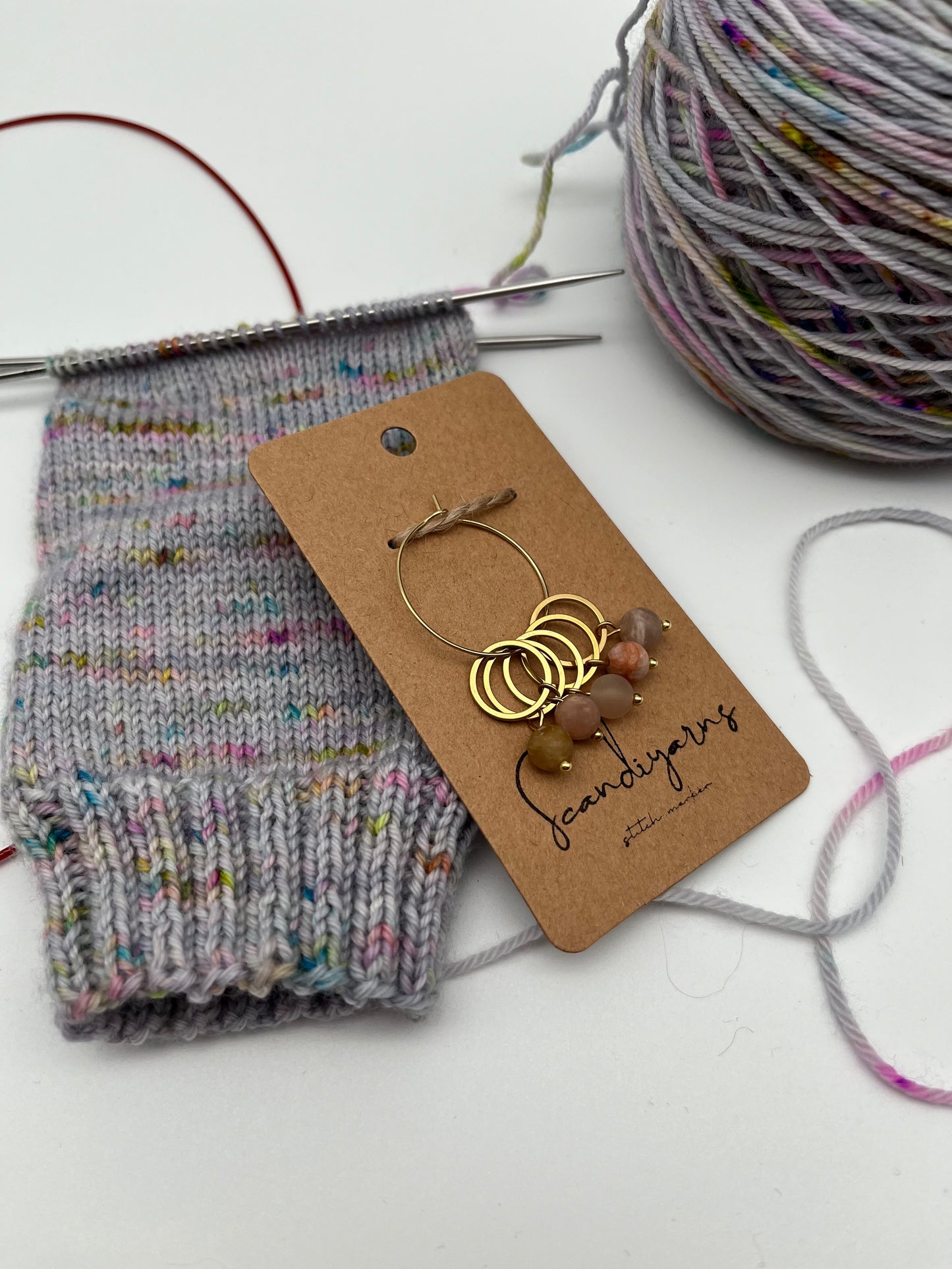 Sonnenstein mit kleinem Ring 5er Set Gold