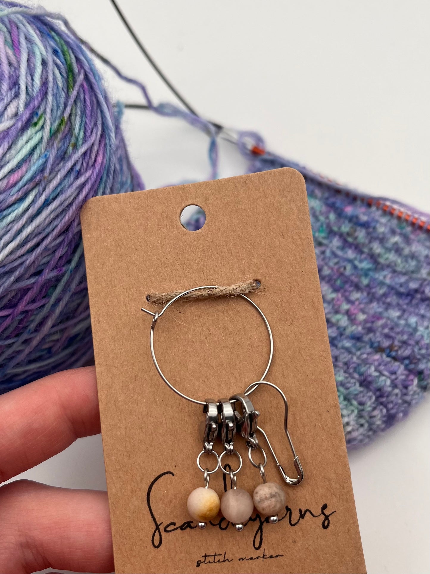 Sonnenstein mit Karabiner 3er Set Silber