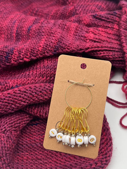 Reihenzähler 1-10 Weiß/Grau Gold