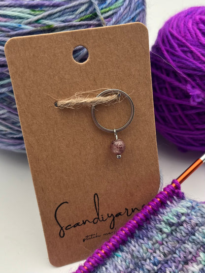 Erdbeerquarz mit großem Ring Silber