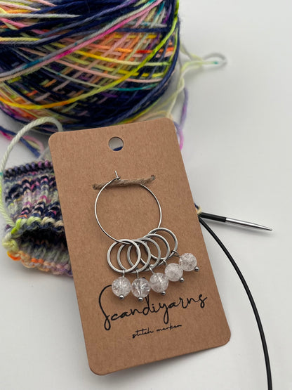 Quarz mit kleinem Ring 5er Set Silber