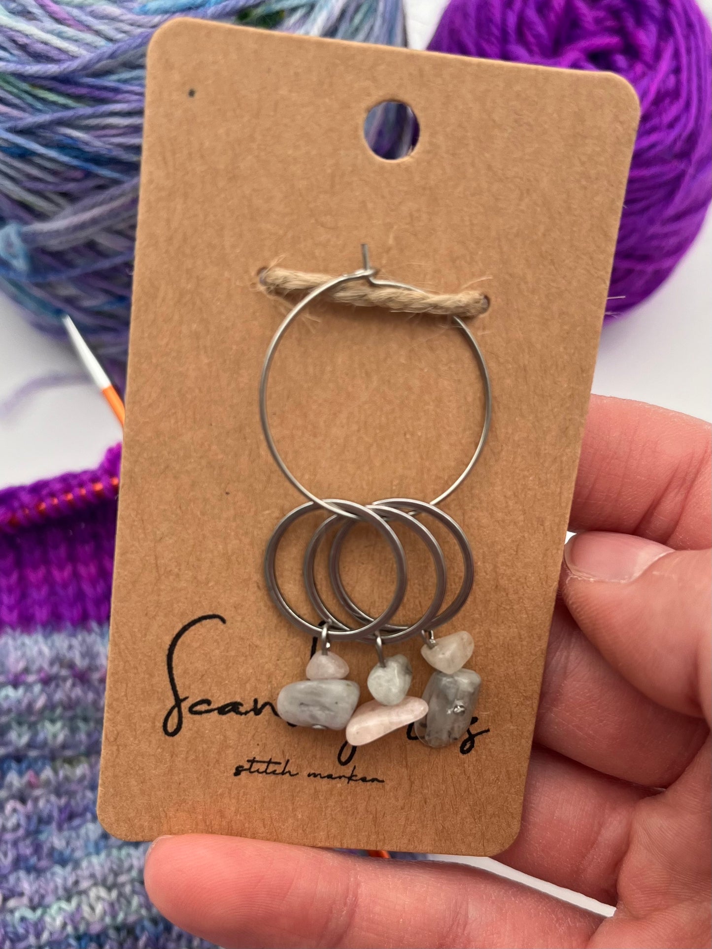 Morganit Stein mit großem Ring 3er Set Silber