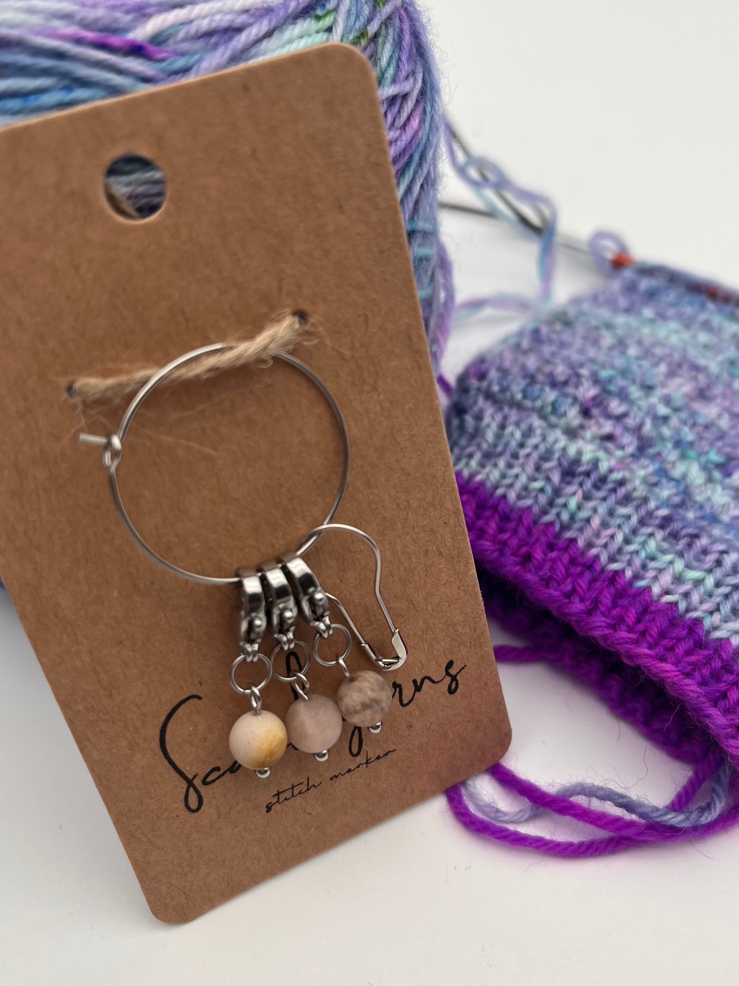 Sonnenstein mit Karabiner 3er Set Silber