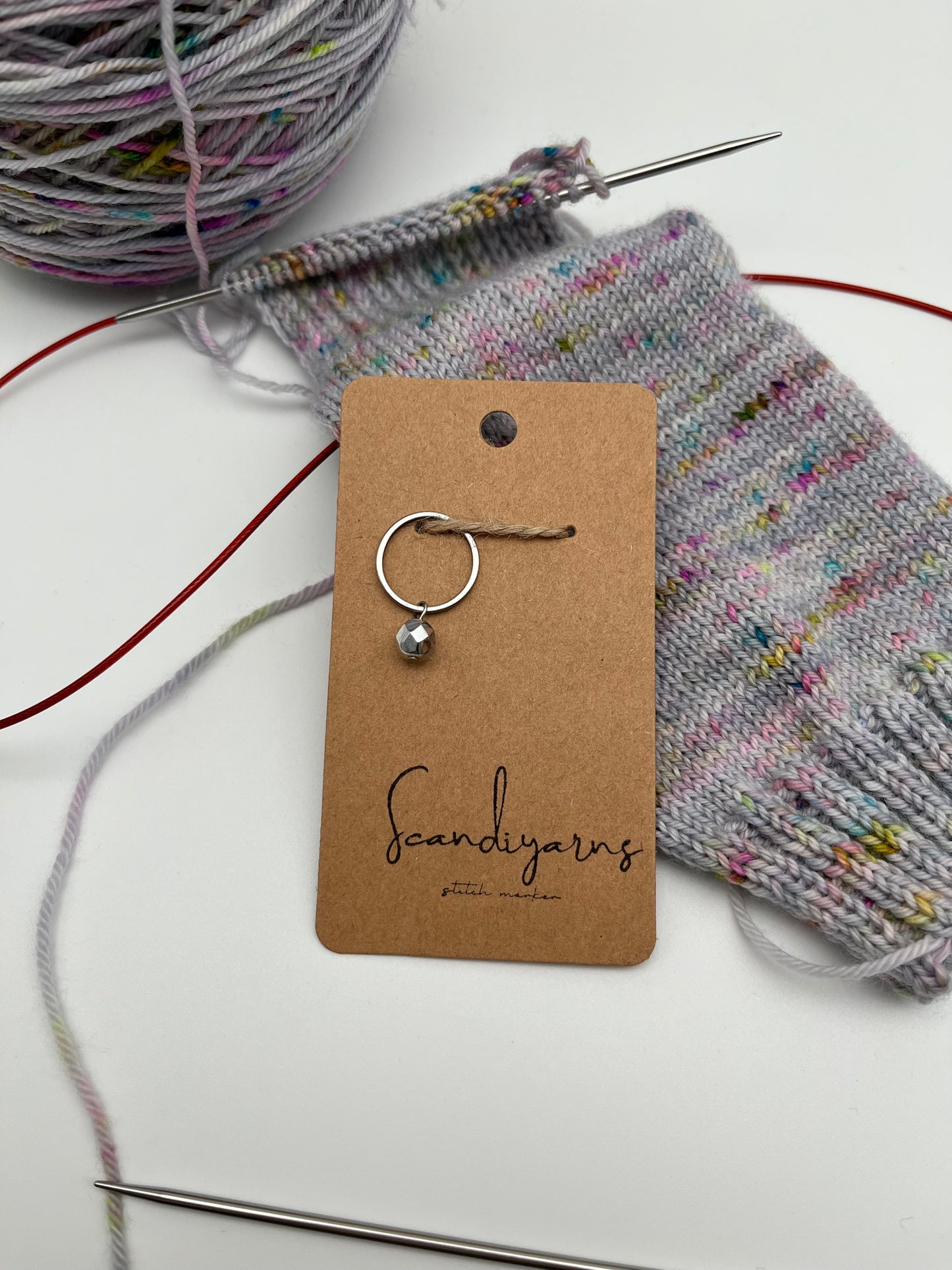 Rondellperle Silber mit großem Ring Silber