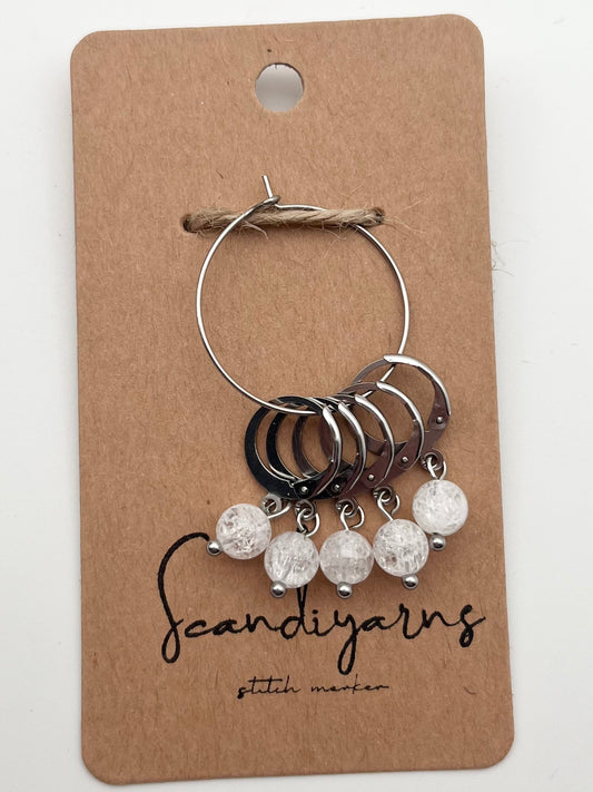 Quarz mit Huggie 5er Set Silber