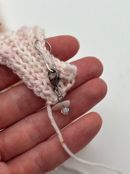 Erdbeerquarz, Morganit, Fluorit, und Facettperlen mit Karabiner 3er Set Silber