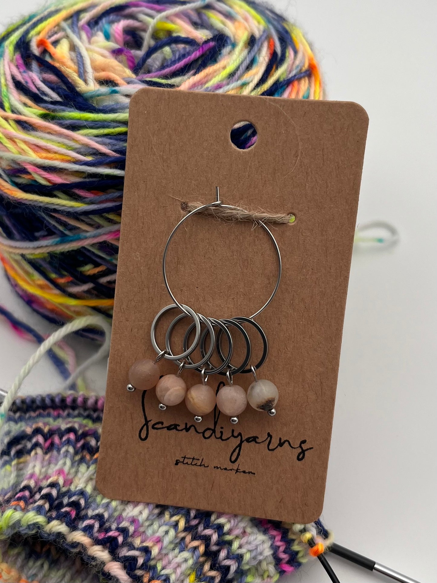 Sonnenstein mit kleinem Ring 5er Set Silber