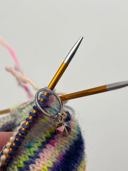 Facettperle Rosa mit kleinem Ring Silber