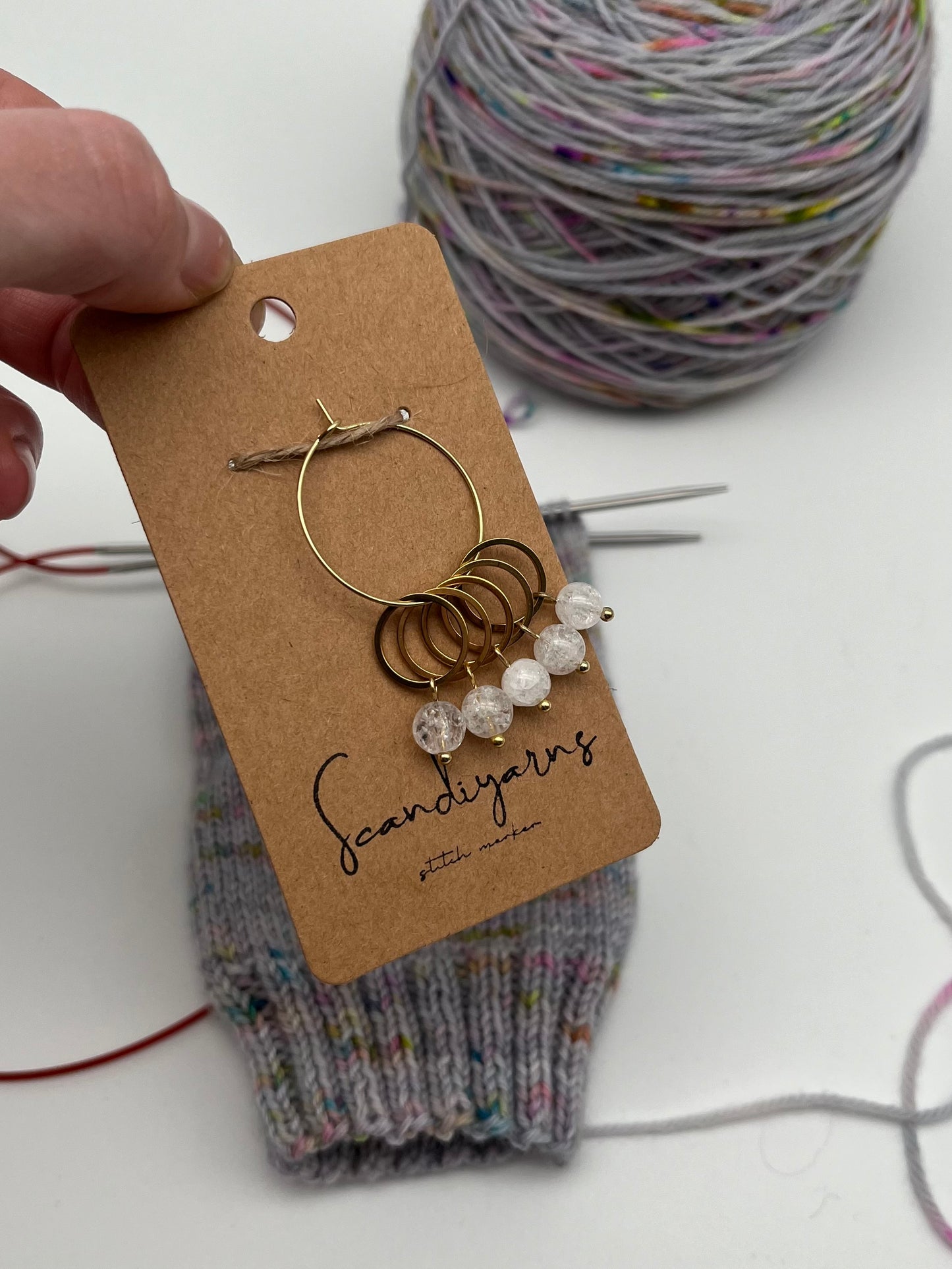 Quarz mit kleinem Ring 5er Set Gold