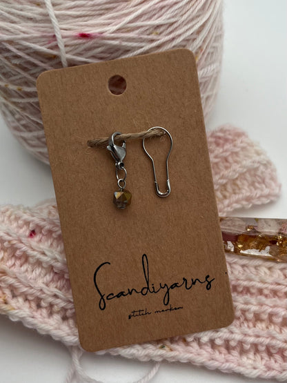 Facettperle Kupfer mit Karabiner Silber