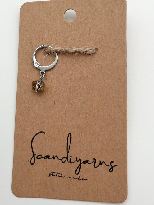 Facettperle Kupfer mit Huggie Silber