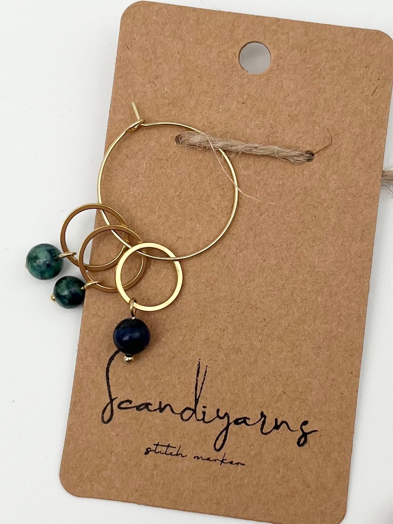 Lapislazuli mit kleinem Ring 3er Set Gold