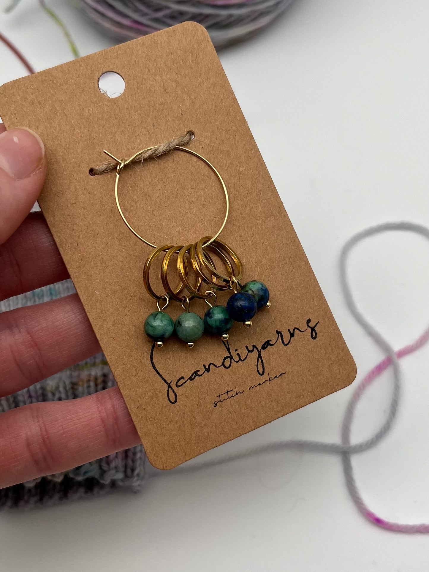 Lapislazuli mit kleinem Ring 5er Set Gold